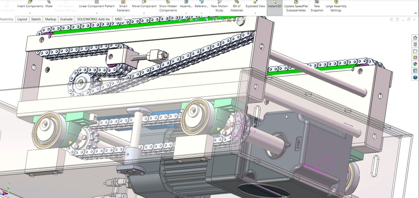 industrial 3D model Chain roller conveyor - MACHINE - WORLD