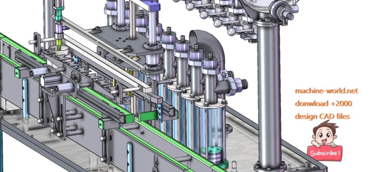 industrial 3D model 8 head filling machine - MACHINE - WORLD