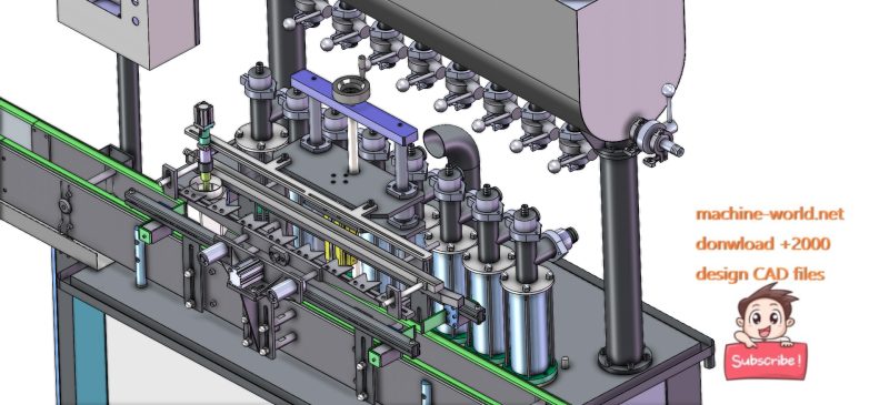 industrial 3D model 8 head filling machine - MACHINE - WORLD