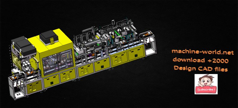 industrial 3D model Automatic assembly line labeling mobile phone box ...
