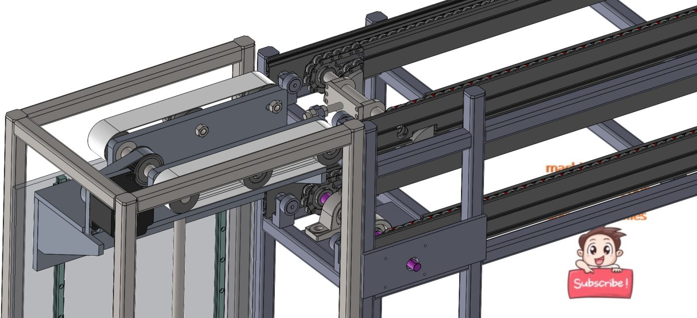 industrial 3D model Dual Speed Chain Conveyor, free flow conveyor ...