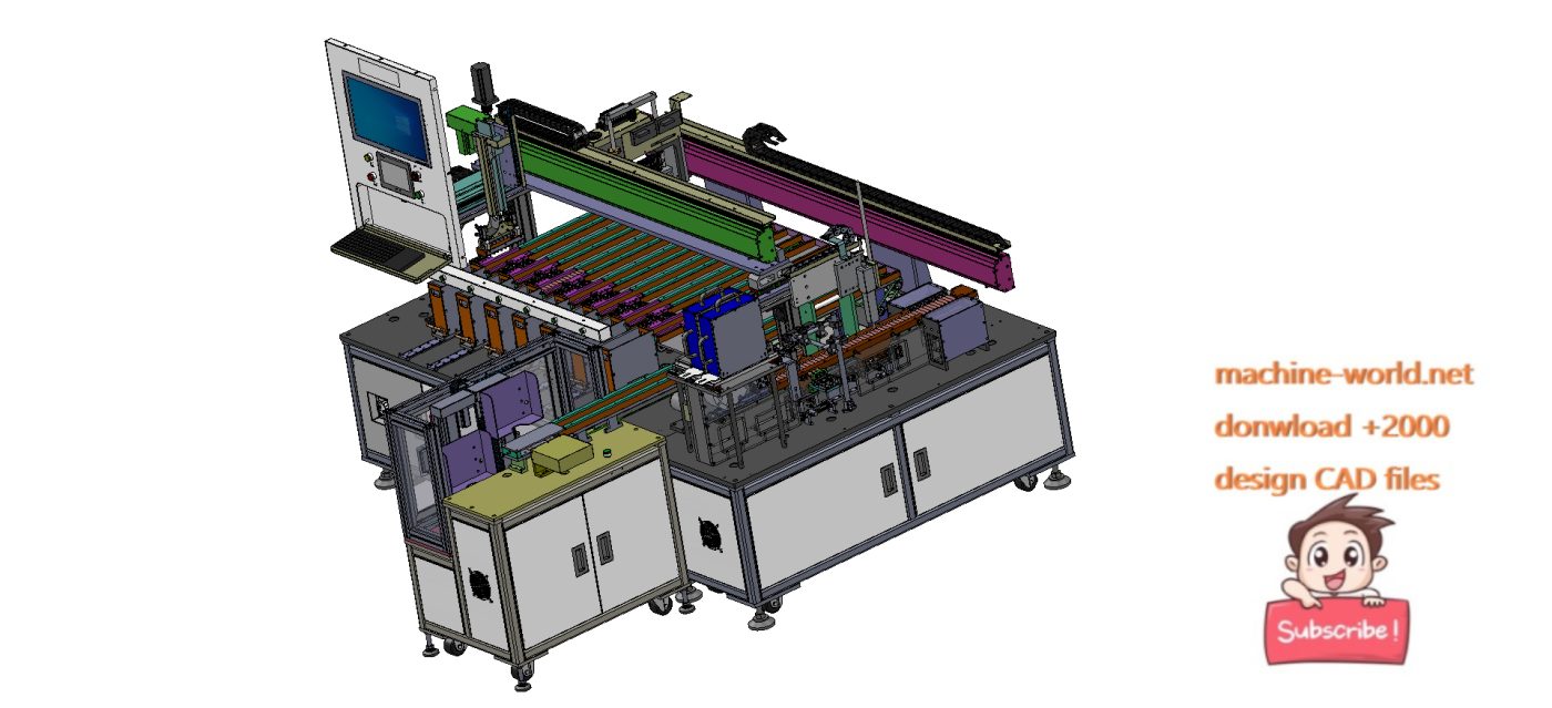 industrial 3D model Fully automatic 18650 battery sorting machine ...