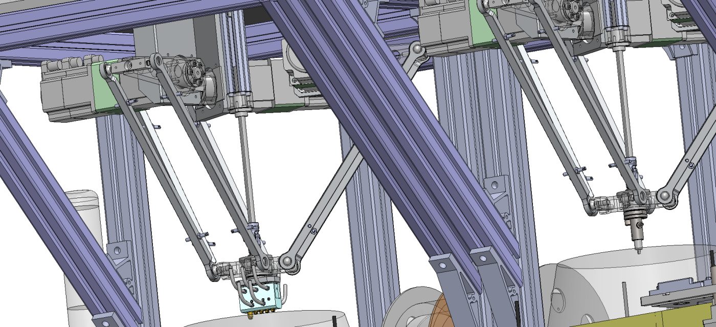 industrial 3D model The machine integrates many spider arms to label ...