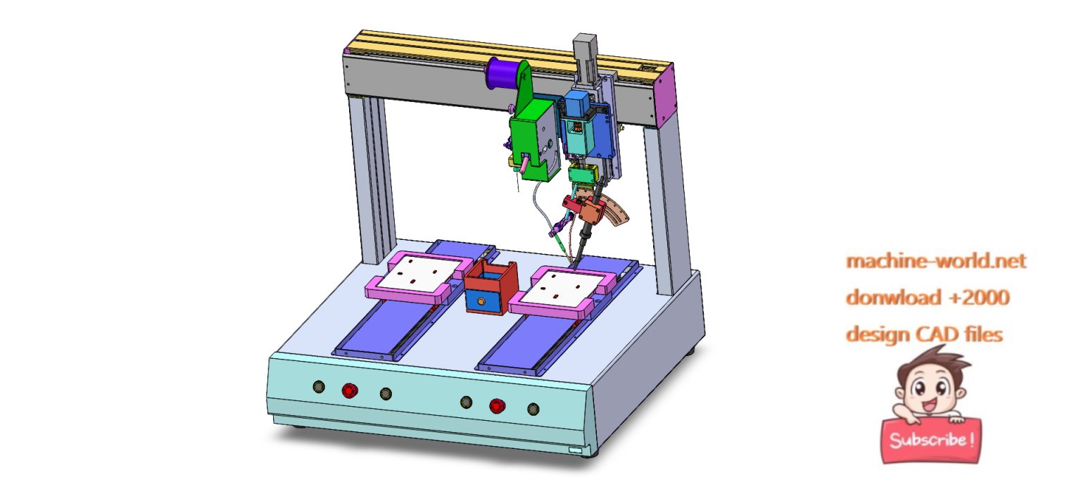 industrial 3D model Two station automatic welding machine MACHINE WORLD