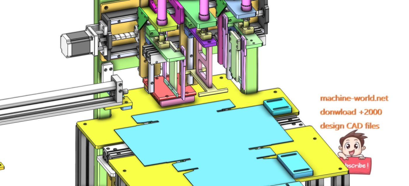 industrial 3D model Automatic carton folding machine MACHINE WORLD