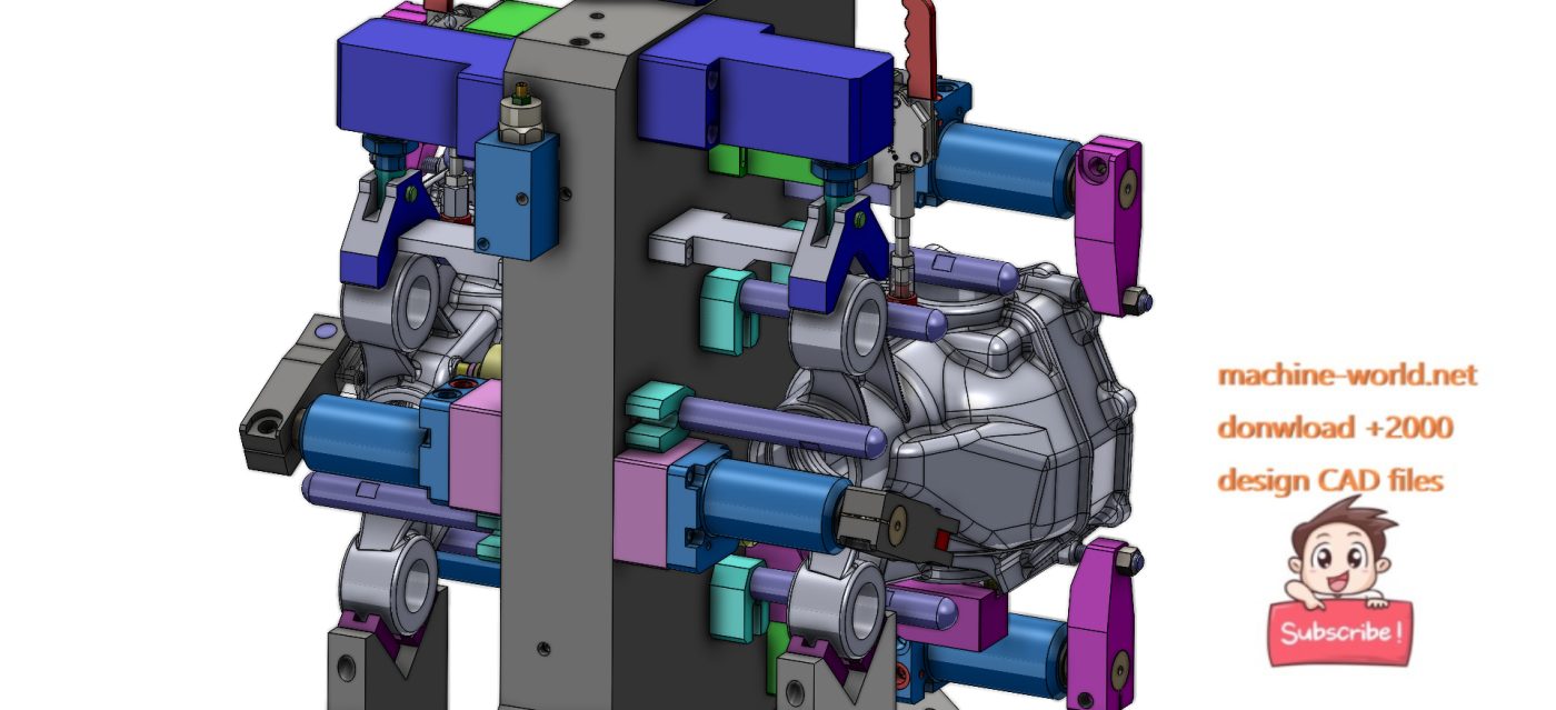 industrial 3D model Two station hydraulic clamping fixture MACHINE