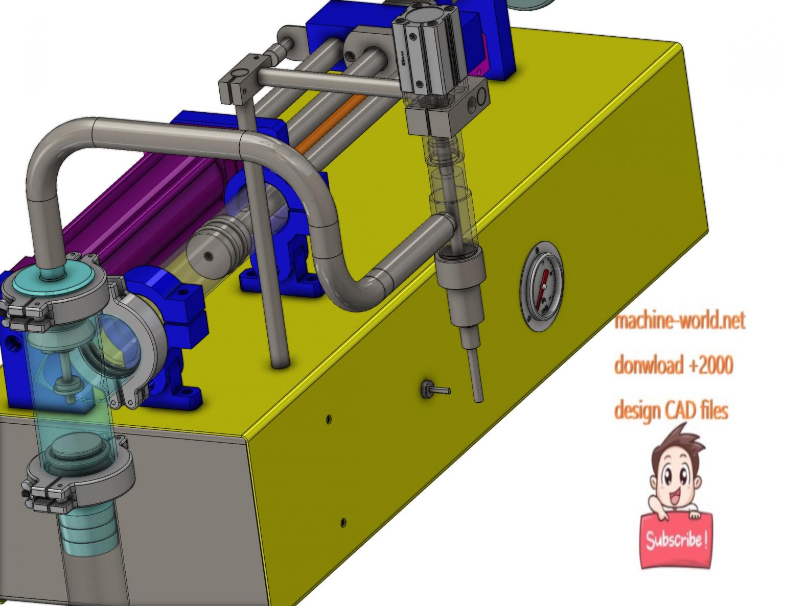 industrial 3D model Semi automatic filling machine - MACHINE - WORLD