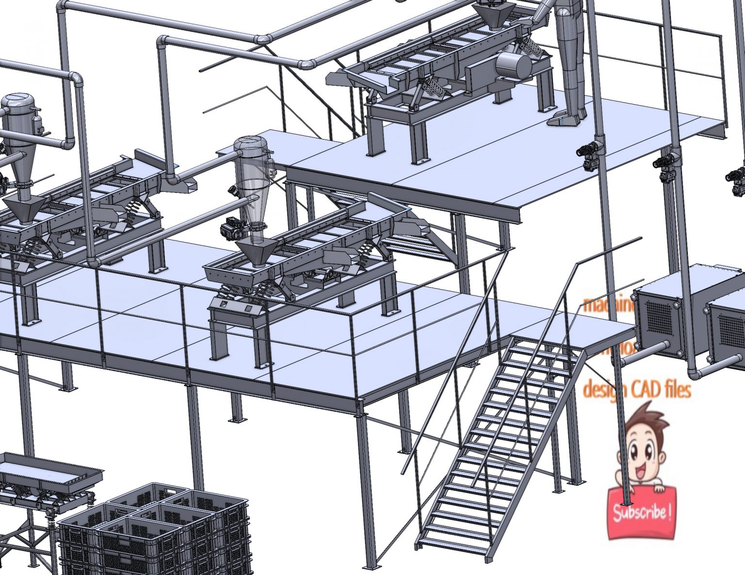 industrial 3D model Vacuum powder transfer machine - MACHINE - WORLD