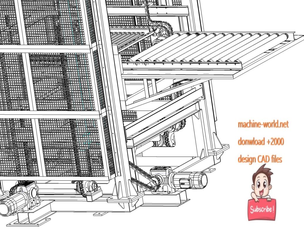 3D Elevators continuously transport warehouse goods - MACHINE - WORLD