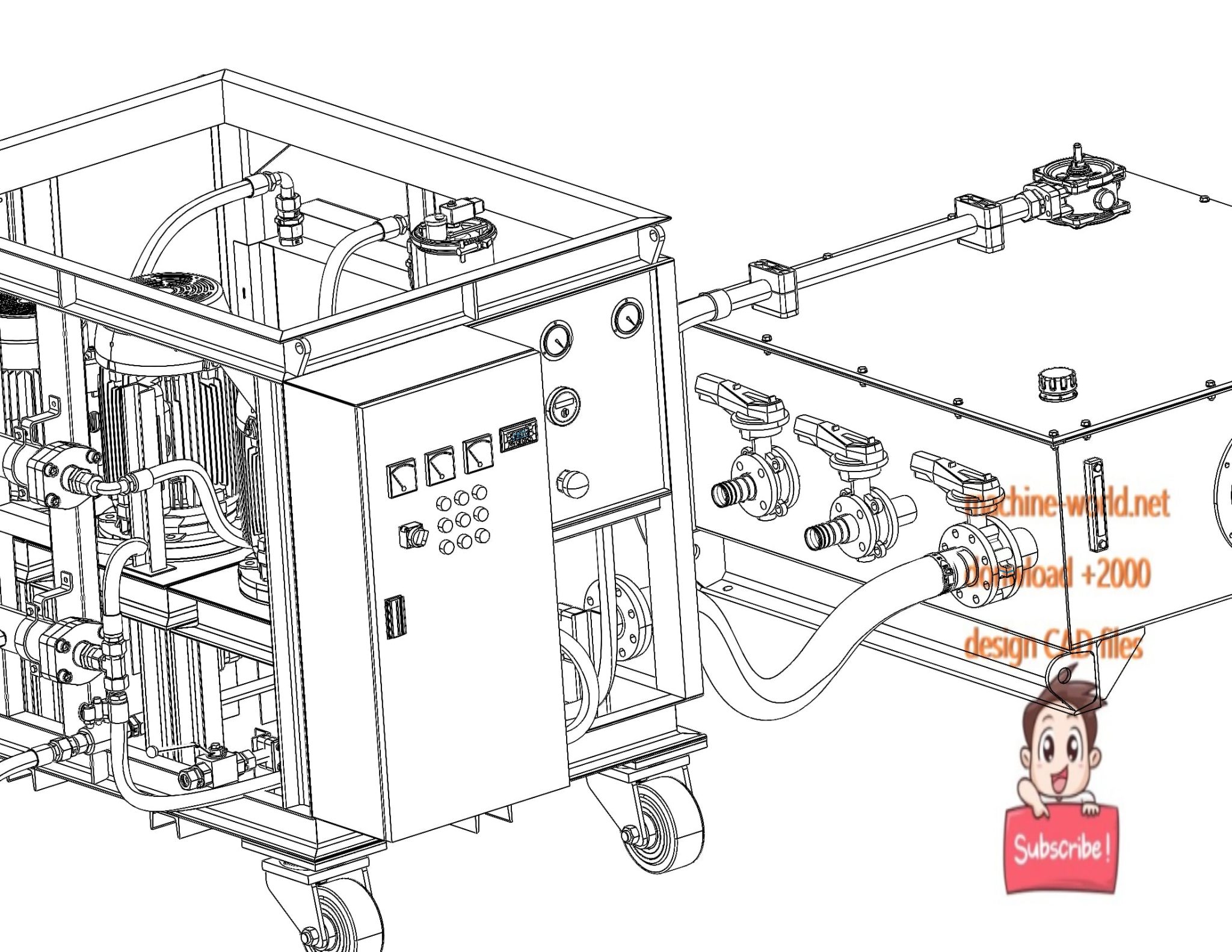 Industrial 3d model high pressure washer machine world