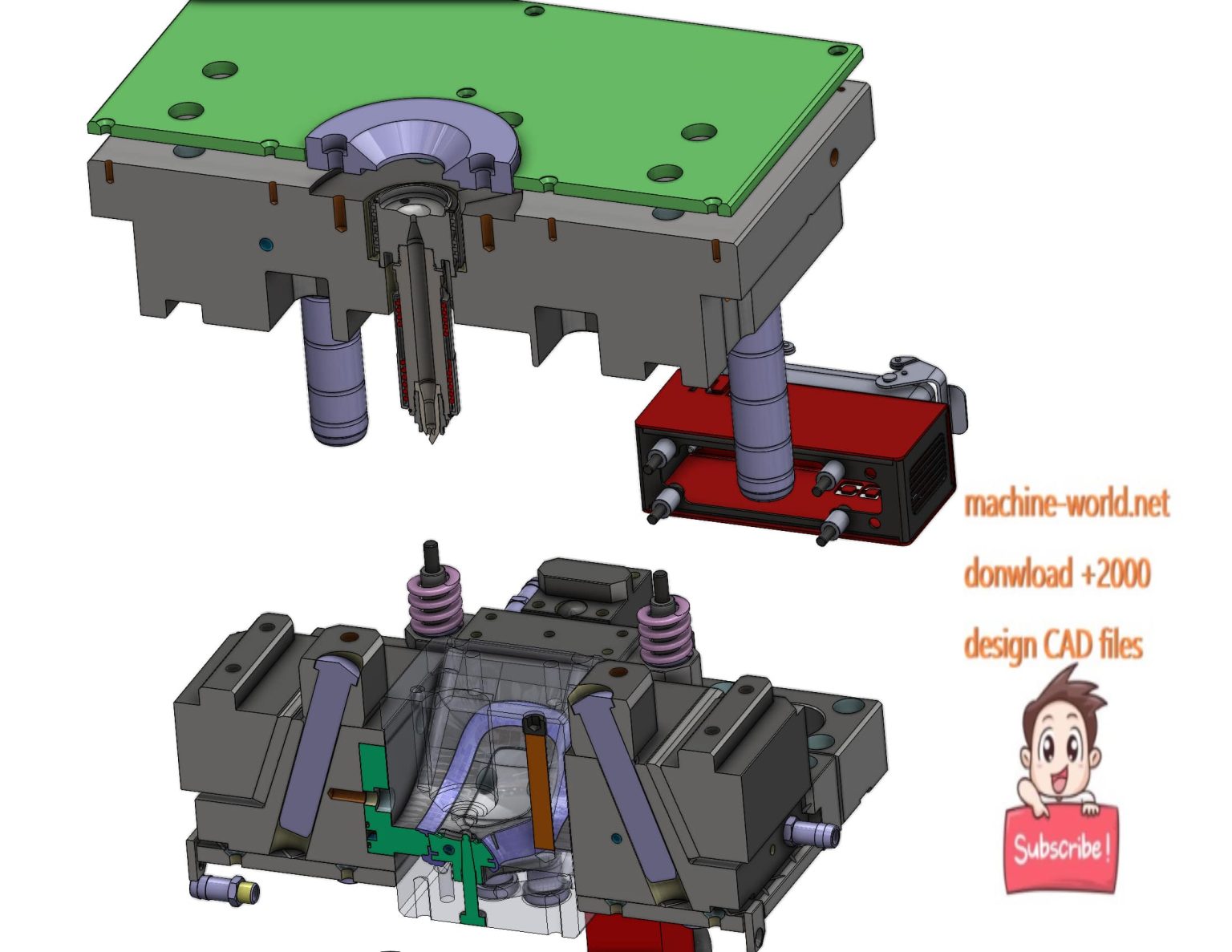Goggles Injection Mold industrial 3D model Goggle frame injection mold - MACHINE - WORLD