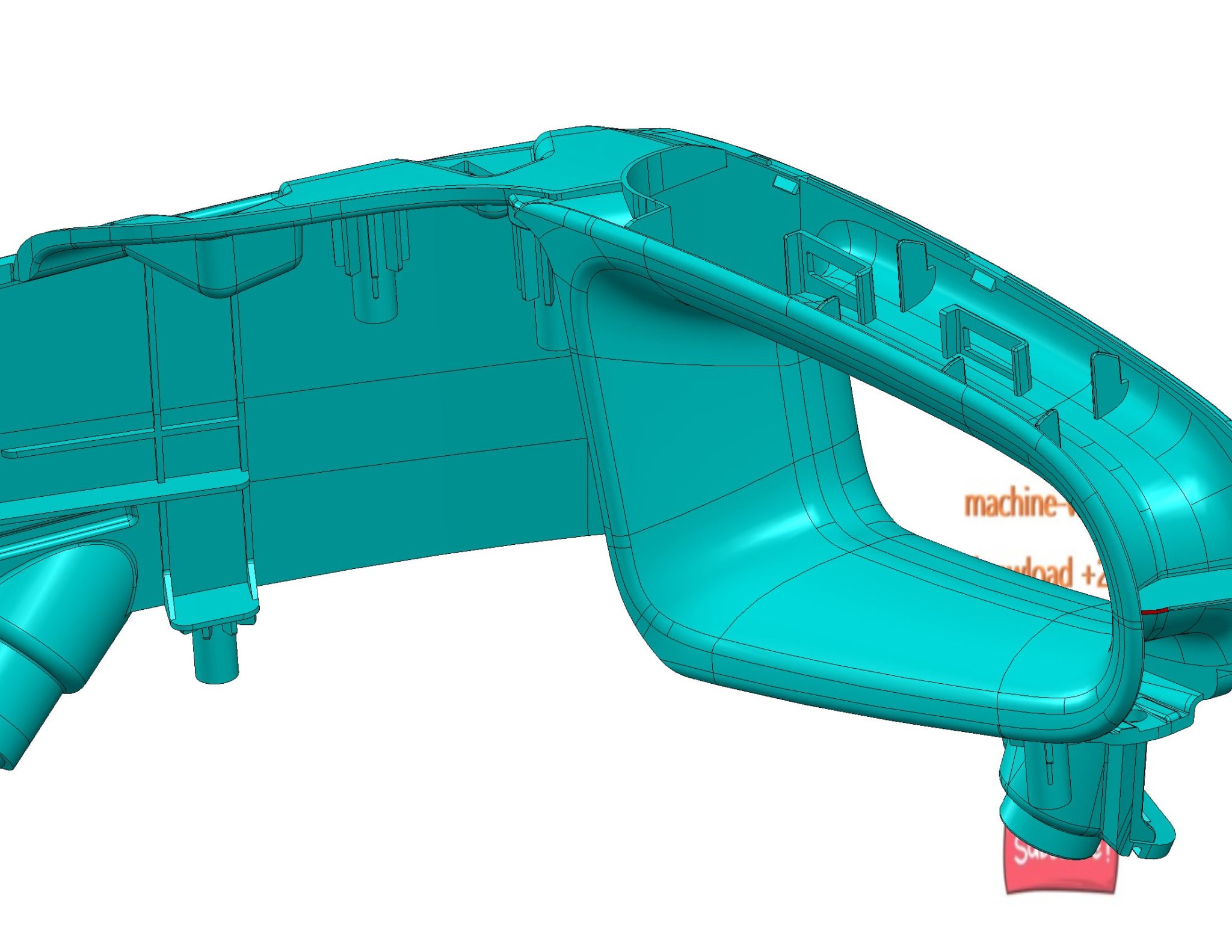 industrial 3D model MFA2 handle frame injection mold - MACHINE - WORLD