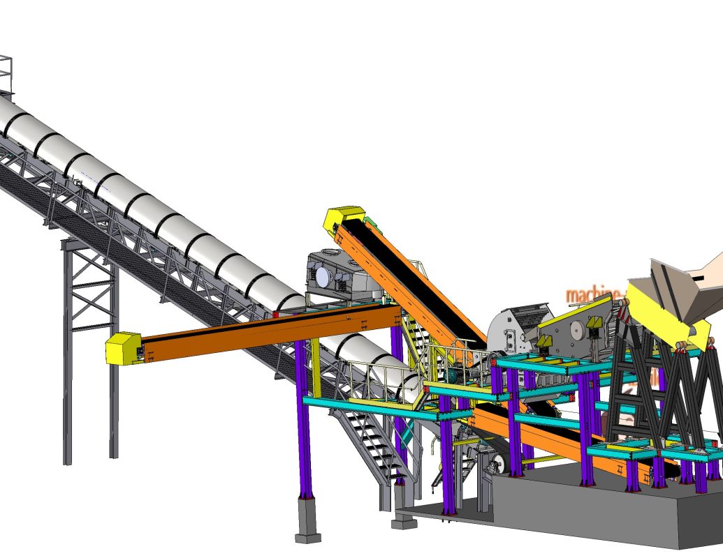 Industrial 3d model industrial sand production line layout machine